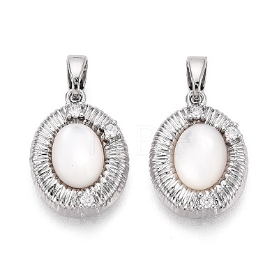 Natural White Shell Pendants KK-N287-23P-1