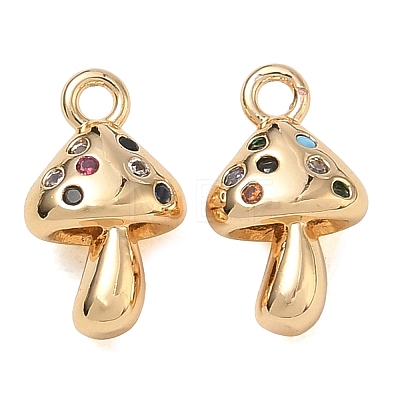 Brass Micro Pave Colorful Cubic Zirconia Charms CU-CBAB0CF-19G-1
