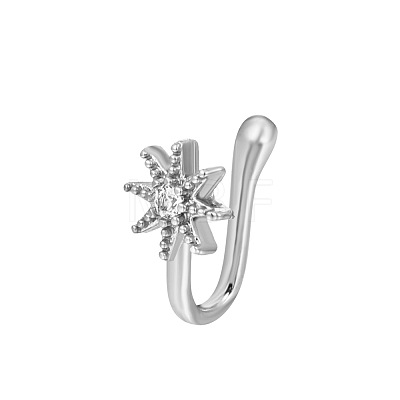 Cubic Zirconia Ladder Shape Clip on Nose Rings WG87222-04-1