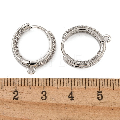 Rack Plating Brass Micro Pave Clear Cubic Zirconia Hoop Earrings Findings KK-F876-20P-1