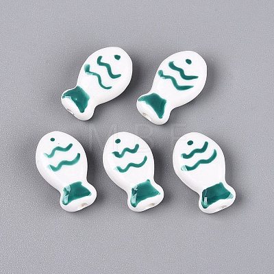Handmade Porcelain Ceramic Beads PORC-Q005-06B-1