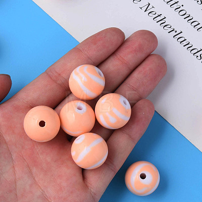 Opaque Striped Acrylic Beads MACR-S373-27B-08-1