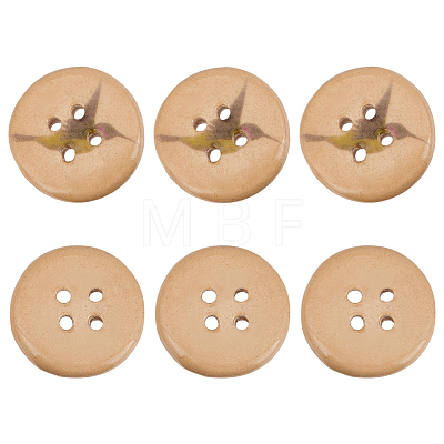 6Pcs Porcelain Buttons BUTT-OC0001-59B-1