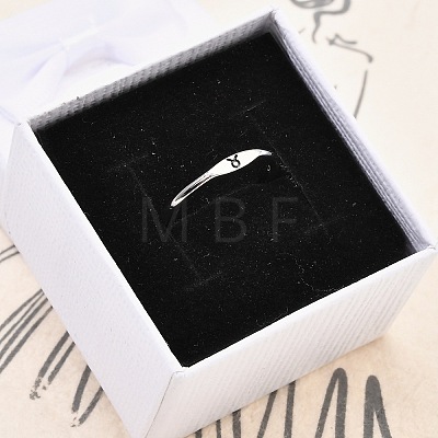 Rhodium Plated 925 Sterling Silver Adjustable Rings RJEW-S397-01P-03-1