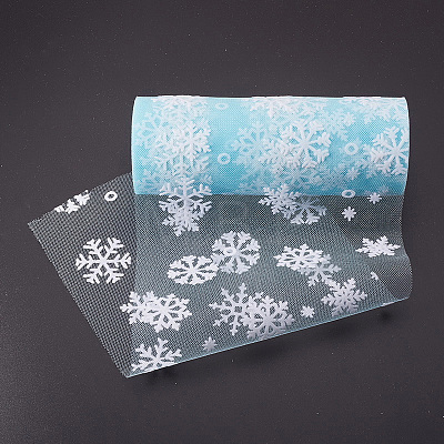 Snowflake Deco Mesh Ribbons OCOR-P010-G12-1