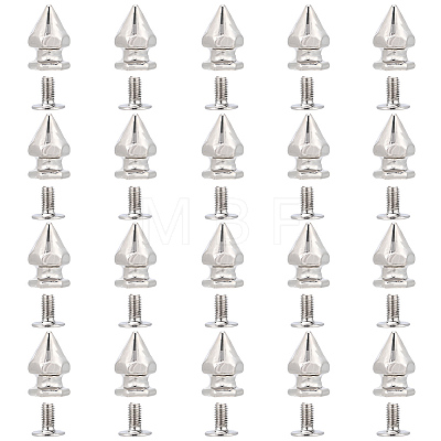 50Pcs Zinc Alloy Spikes Screwback Studs FIND-GF0008-53C-1
