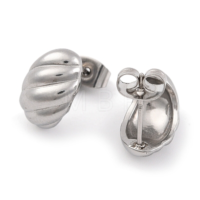 Non-Tarnish Oval 304 Stainless Steel Stud Earrings EJEW-H013-13P-1