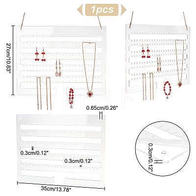 Transparent Acrylic Wall-Mounted Earring Display Stands EDIS-WH0030-11-1