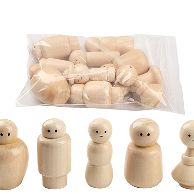 Unfinished Wooden Peg Dolls Set PW-WGFF26E-01-1