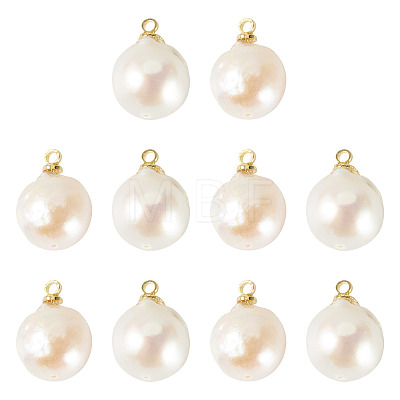 10Pcs Natural Baroque Pearl Keshi Pearl Pendants PALLOY-TA00377-1