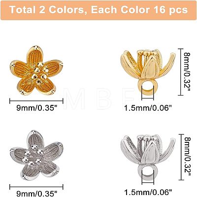 SUPERFINDINGS 32Pcs 2 Colors Brass Charms KK-FH0003-82-1