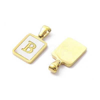 Ion Plating(IP) 304 Stainless Steel Pave Shell Pendants X-STAS-G327-01G-B-1