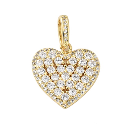 Brass Micro Pave Cubic Zirconia Pendants X-KK-P293-06G-1