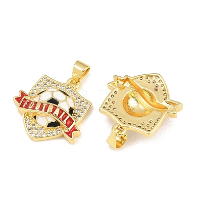 Brass Micro Pave Clear Cubic Zirconia Pendants CU-CBA765C-04D-G-1