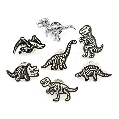 7Pcs 7 Style Spray Painted Alloy Brooches JEWB-LS0001-01-1