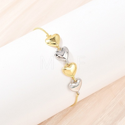 Brass Box Chain Slider Bracelets BJEW-C139-01B-GP-1