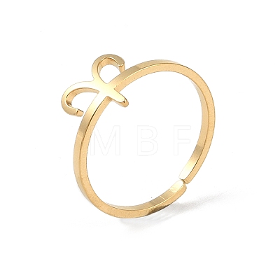 Real 18K Gold Plated 304 Stainless Steel Adjustable Finger Ring RJEW-L115-01G-04-1