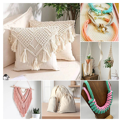 8 Skeins 8 Colors Braided Cotton String Threads for Crafts Knitting Making OCOR-TA0003-56-1
