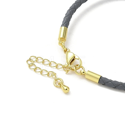 3MM Braided Round Imitation Leather Cord Bracelet Making MAK-S075-01G-1