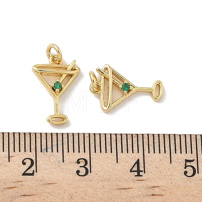 Brass Pave Cubic Zirconia Pendants KK-P325-17B-G-1