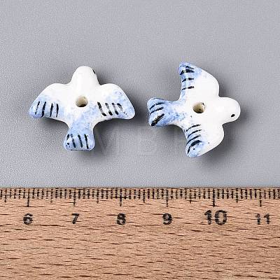 Hand Painted Peace Dove Porcelain Beads PORC-N013-05-1
