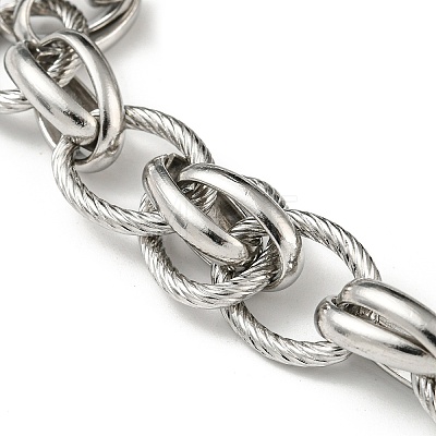 201 Stainless Steel Oval Link Chain Bracelets STAS-Z056-19P-1