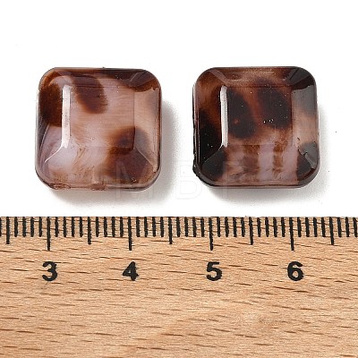 Opaque Acrylic Imitation Leopard Print Beads X-OACR-B052-03-1