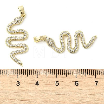 Rack Plating Brass Micro Pave Clear Cubic Zirconia Pendants KK-M260-03G-1