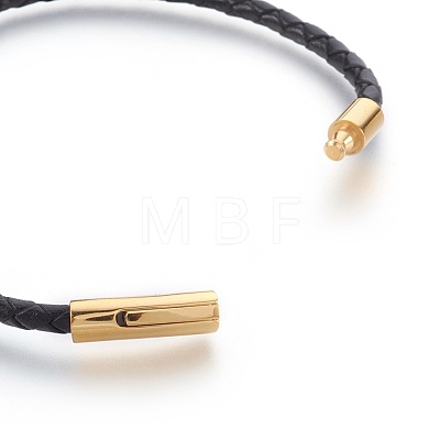 Braided Leather Cord Bracelet Making MAK-L018-02A-02-1