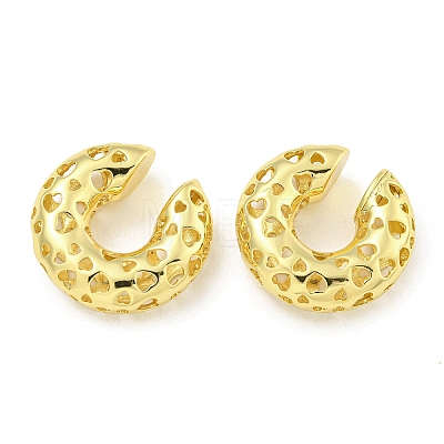 Hollow Brass Cuff Earrings EJEW-C104-021G-1