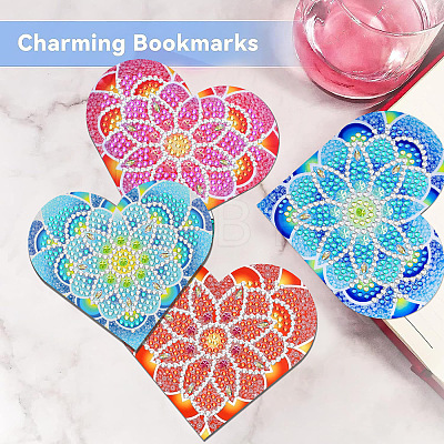 DIY Mandala Flower Lover Heart Bookmark Diamond Painting Kit PW-WGA3EC0-01-1