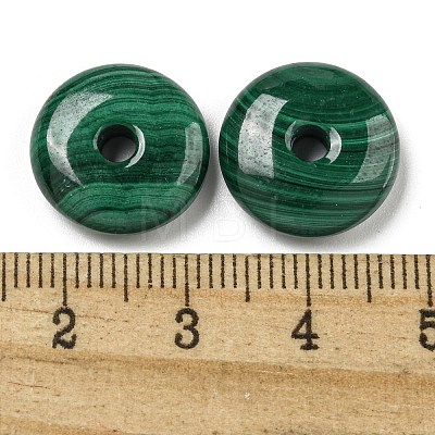 Natural Malachite Donut/Pi Disc Charms G-E557-15A-1