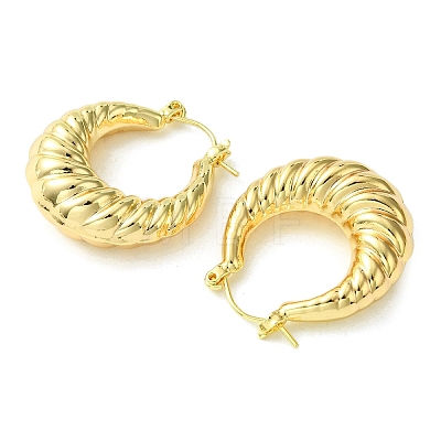 Brass Hoop Earrings for Women EJEW-D094-01G-1