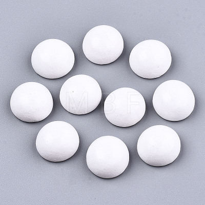 Spray Painted White Wood Cabochons WOOD-TAC0001-23A-1