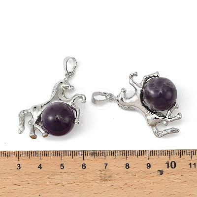 Natural Banded Amethyst Pendants G-D102-01P-06-1