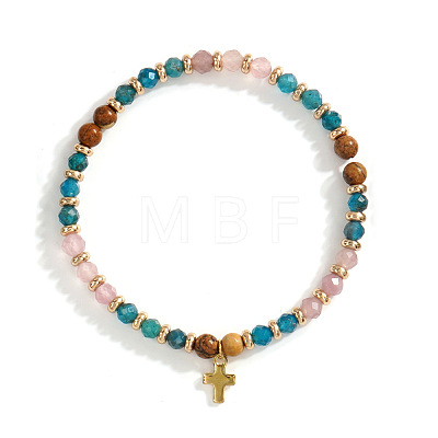 Vintage Brass Cross Charm Bracelets GR0330-6-1