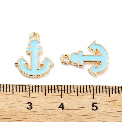 Light Gold Plated Alloy Enamel Charms ENAM-M219-07KCG-01-1