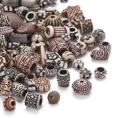 Mixed Antique Style Acrylic Beads MACR-YW0001-37-1