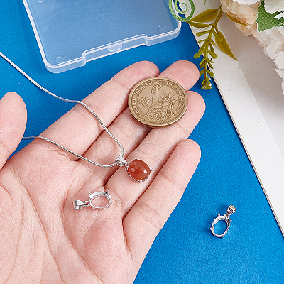3Pcs Sterling Silver Basket Pendant Setting with Prongs Mounting FIND-PH0028-44-1