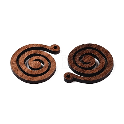 Natural Walnut Wood Pendants WOOD-T032-02-1