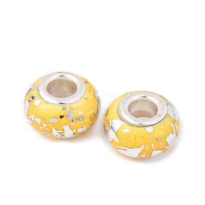 Opaque Resin Rondelle European Beads RESI-Z046-03F-1