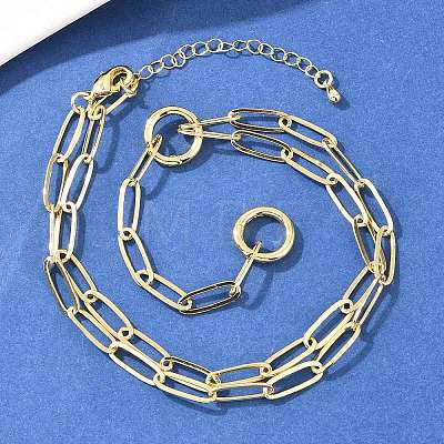 Brass Paperclip Chain Y Lariat Necklaces NJEW-H087-06A-G-1
