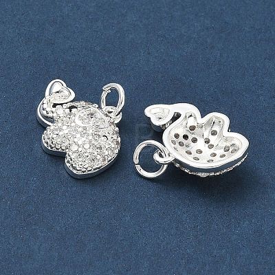 Brass Micro Pave Black Cubic Zirconia Pendants CU-CBA3F77-05S-1