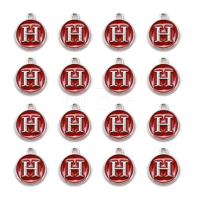 Platinum Plated Alloy Enamel Charms ENAM-S118-03H-P-1