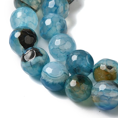 Dyed & Heated Natural Agate Beads Strands G-P539-G01-1