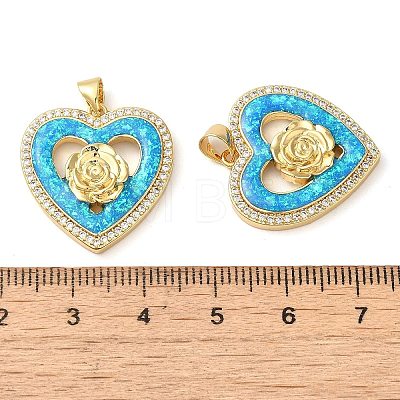 Rack Plating Brass Micro Pave Cubic Zirconia Pendants KK-P268-11A-G-1