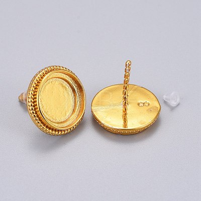 Brass Stud Earring Findings EJEW-K083-11G-1