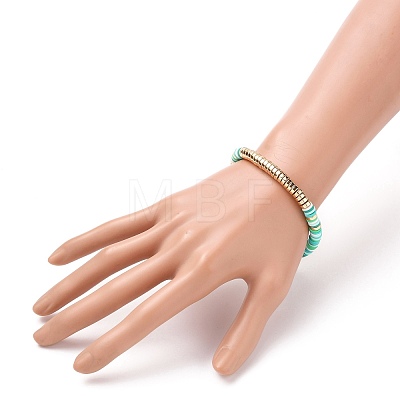 Handmade Polymer Clay Heishi Beads Stretch Bracelets BJEW-JB05704-1