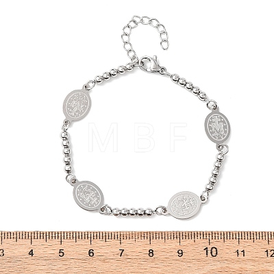 Religion 304 Stainless Steel Link Bracelets BJEW-F524-04B-P-1