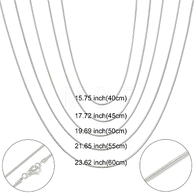 Brass Round Snake Chain Necklace with Lobster Claw Clasps MAK-YW0001-14A-1